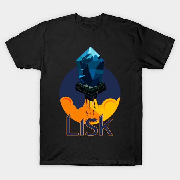 Rocket To The Moon : LISK Edition. T-Shirt by CryptoTextile